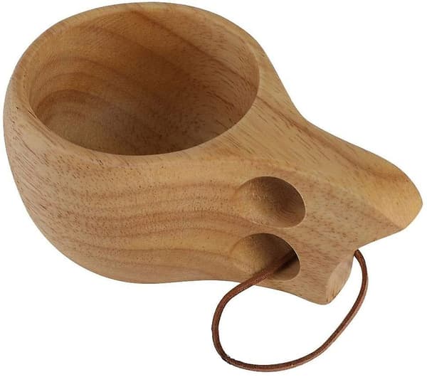 Träbärbar Resmugg/kaffemugg/drickmugg/campingmugg 200ml Handgjord 1st