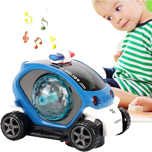 Politi Bil Leker For Gutter, Romkapsel Projeksjonslys Musikk Bil Leke For 1, 2, 3, 4, 5 År Gamle Gutter Og Jenter (blå)