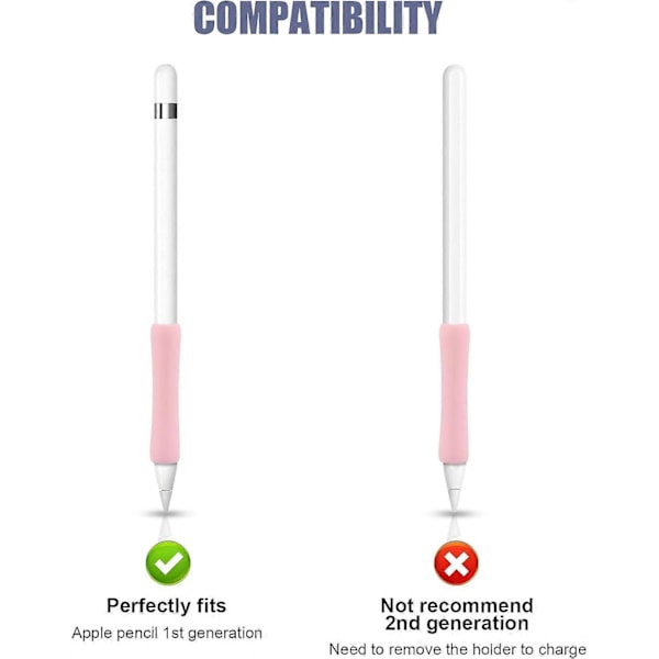 5 st Ergonomiska Grepp för Apple Pencil 1:a 2:a Gen/Apple Pen USB C, 2.4x0.5 Tum