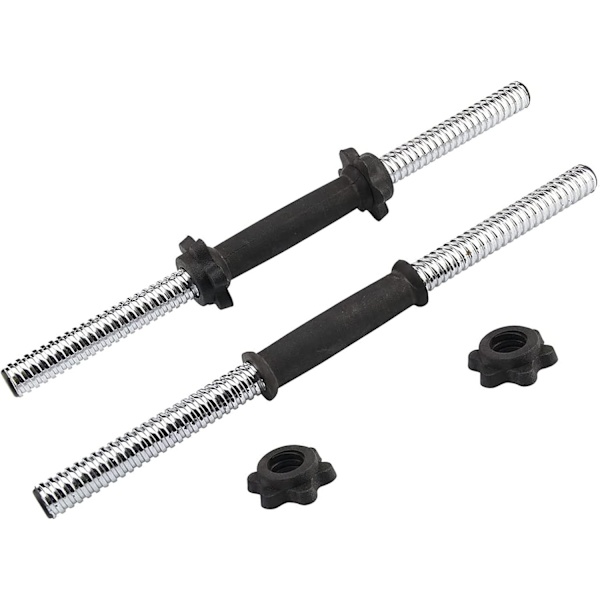 2 x Hantelstång 18 tum Universal Hantlar Styrketräningstillbehör Gym Skivstång Lyft Standard Hantelstång med Spinlock-lås