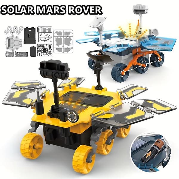 DIY Montert Solar Mars Bilmodell, STEM Vitenskap og Utdanning Eksperiment, Elektrisk Leketøy for Barn