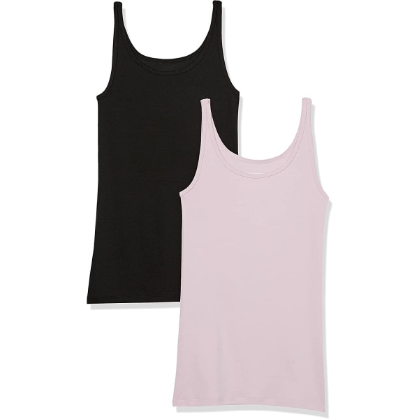 Slim-fit tanktopp med tynne stropper for kvinner, 2-pakning Style 4 XS