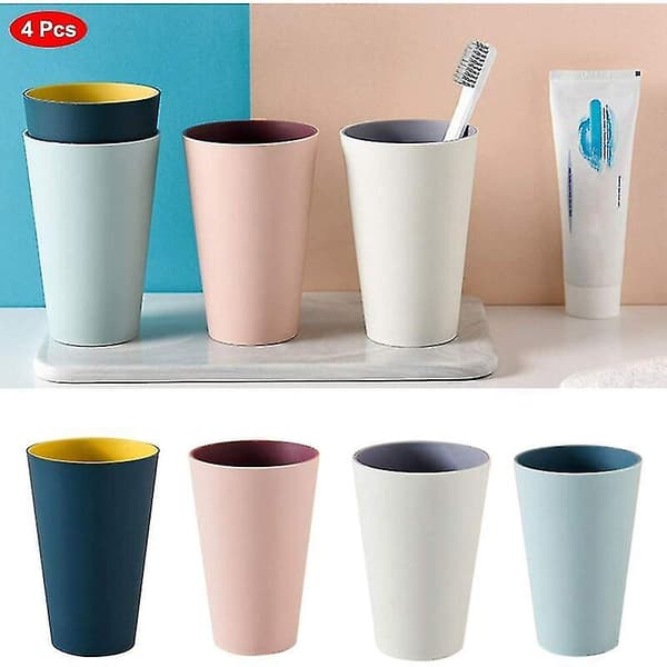 4 Stykker Plast Munnskyllkopp, Uknuselig Vannglass Holder Normal
