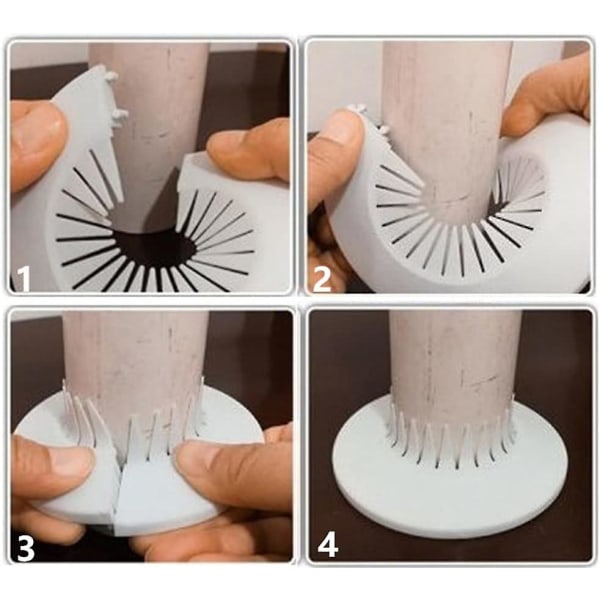 Seinälaipan helppo asennus muovinen patterin peitelevy vesiputken viemärilinjan suojus kaulus seinäputken suojus koristelu putken kaulukset, putken kaulussuoja White 3.544.48inch
