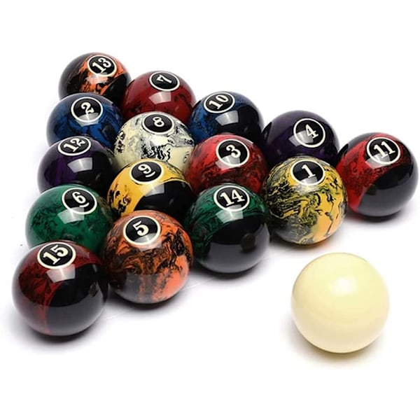Professionella Poolbollar/Billardbollar Set Komplett 16 Bollar för Poolbord
