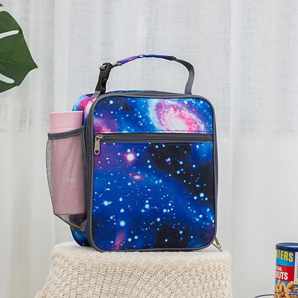 Galaxy Lunchlåda för pojkar, flickor, barn isolerad lunchväska, perfekt för förskola, mjuka fack, rymlig, Bpa-fri, livsmedelssäker, 10,2 tum x 7,8 tum