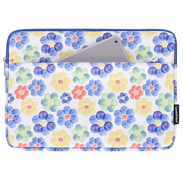 Laptopfodralväska för 11~15 tums bärbar dator, blommönstrad PU-läder 11-tums bärbar datorväska For 13 inch Laptop