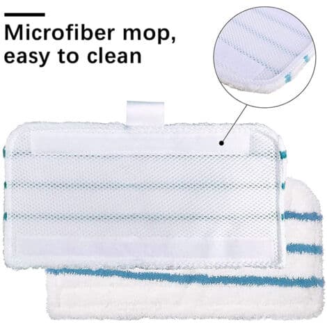 2-pak Multi-Overflade Dampmoppepuder - Holdbare Mikrofiber Rengøringspuder - Damprenser Tilbehør - Vaskbart Betræk - Rektangulær