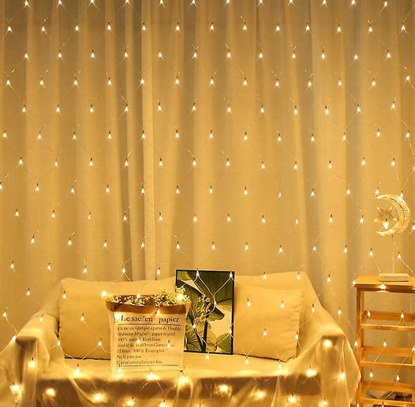 LED Fe Net Lys Til Julefrokost Dekoration Blue