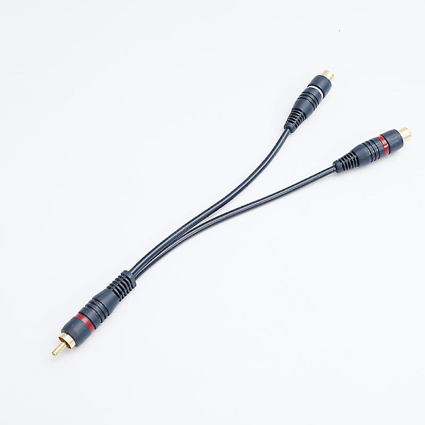 Rca-kaapeliäänijakaja Cinch Y -kaapelisovitin, 15 cm:n Rca-kaapeli 1 uros - 2 naaras (rca Y -kaapeli, 2 kpl, sininen)