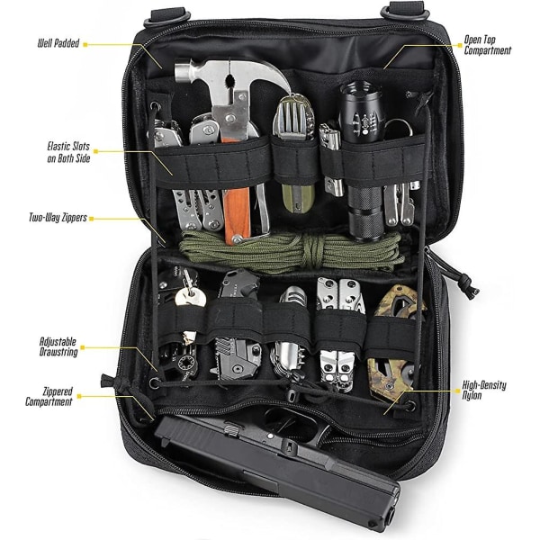 Taktisk Admin Molle-väska, medicinsk Edc Emt Utility Bag Shell Design Attachment