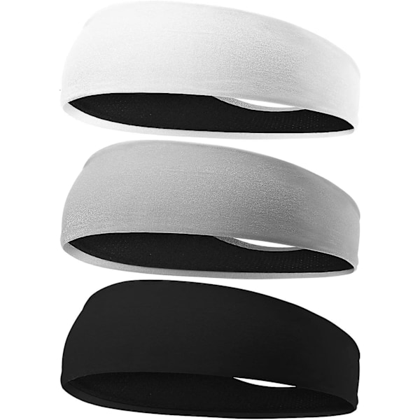Huvudband för män. 3-pack svettband för träning. Sportkylande huvudband för löpning grey