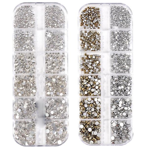 Nagelkonst Rhinestones runda kristaller Flatback för DIY smyckestillverkning style 7