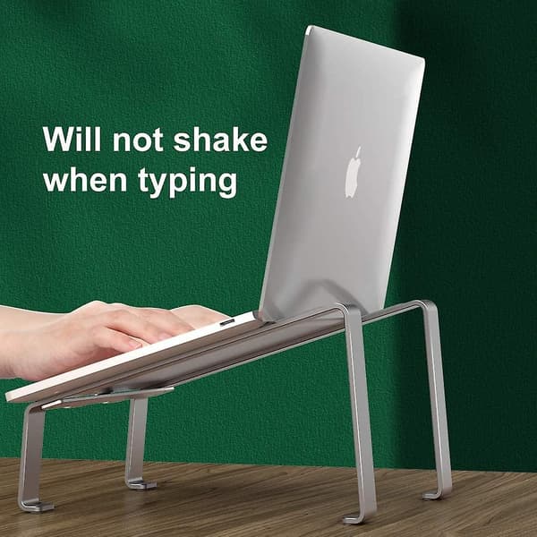 Laptopstativ for Acsergery-skrivebord, stativ, aluminium laptopforhøyer, 4 støttebaser, solid gave