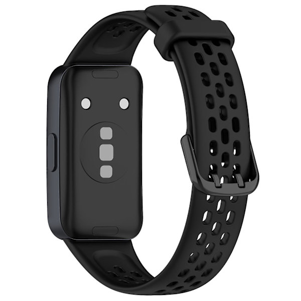 Mjukt andningsbart silikonarmband för Huawei Band 8 Black