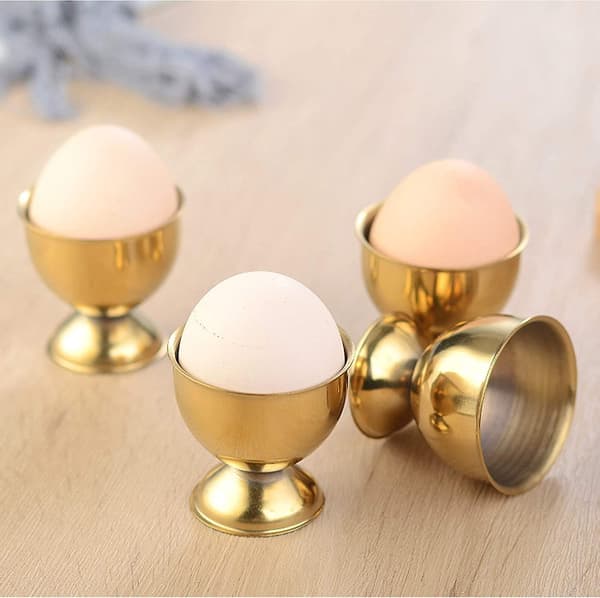 2 stk. Iave Eggbrett i rustfritt stål, eggeholderstativ for hardkokte og bløtkokte egg
