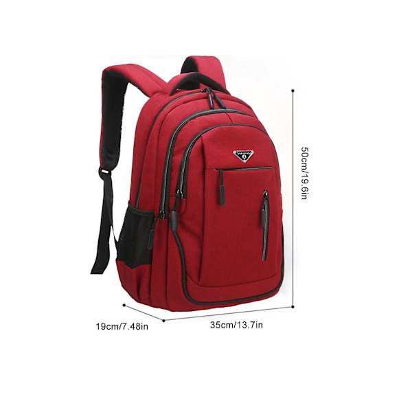 Ny Ankomst Stor Kapacitet Rygsæk Herre Laptop Rygsække Oxford Sort Solid Gymnasie Elevtasker Red