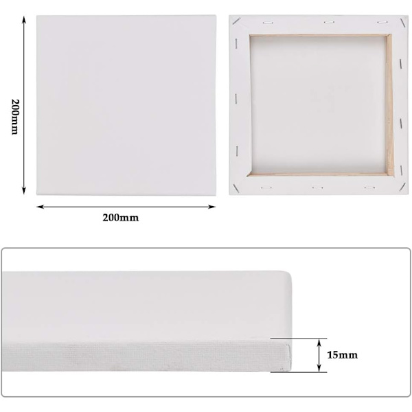 Kvadratisk canvasram, 5-pack, 20 x 20 cm.