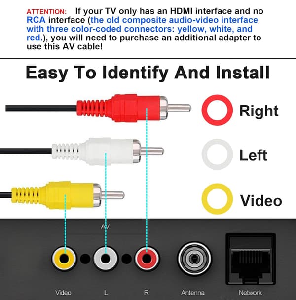 PS2 PS3 AV-kabel, AV til RCA-ledning til PlayStation 2 3 /PS2/PSX/PS3 Slim (1,8 m)
