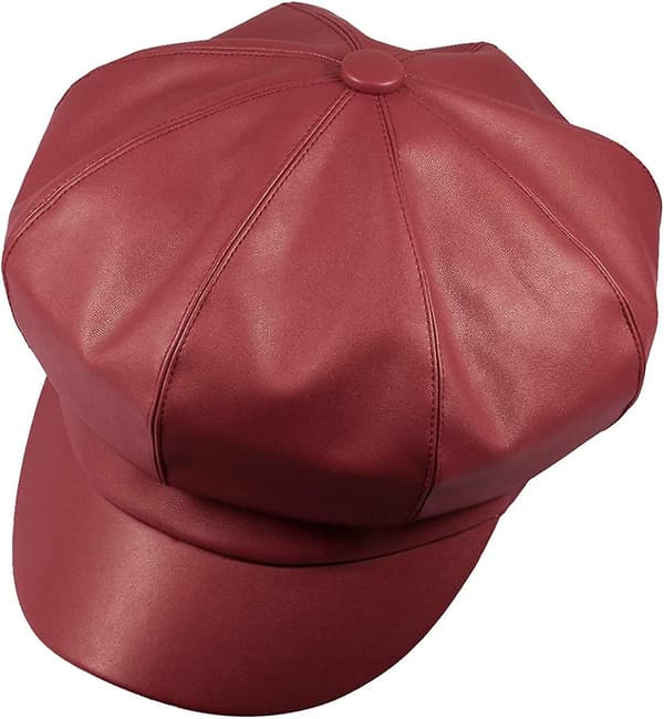 Baretter til kvinder. PU Læder Baker Hat Newsboy Cabbie Cap Peaker Vinterhatte til damer