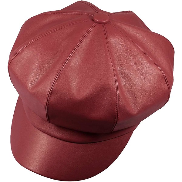 Baskrar för kvinnor. Pu läder Baker hatt Newsboy vinterhattar för damer Red