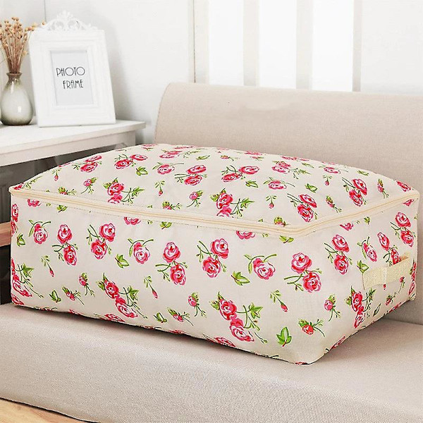 Hjärtmönstrad förpackningslåda oxford förvaringsväska för kläder hushåll resväska slitstark strumpa slips förvaringslåda garderob täcke arrangör Xiguahongyanzhihua Xl 60x50x28cm