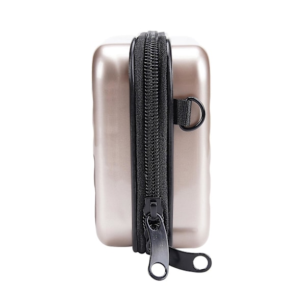 BAELLERY N1203 Mini Resväska Hård Skal Makeup Väska ABS+PC Bärbar Kosmetika Telefon Crossbody Väska Gold