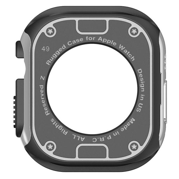 För Apple Watch Ultra 49 mm Watch Case PC+TPU Anti-Scratch Cover Silvergrey