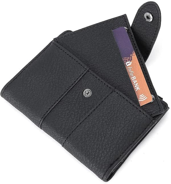 Damepung Lille Læder Bifold Multi Mini Kortholder Organizer Designer