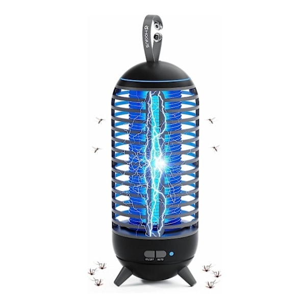 Sähköinen hyönteisten tappaja, hyttyslamppu, retkeilylamppu, 2 in 1, 2500 mAh hyttysansa, USB ladattava ulko-/ulkoiluun/puutarhaan Black