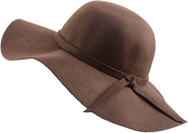 Dam fällbar bred brätte filt Bowler ullhatt Coffee
