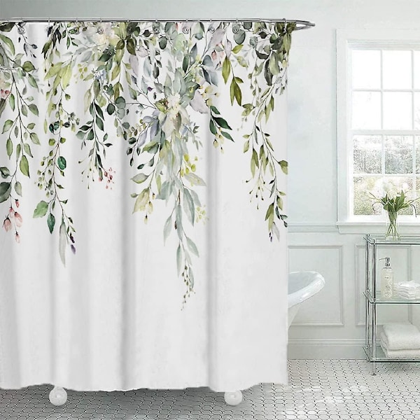 Suihkuverho, homeenkestävä, vedenpitävä, polyesterikangas, kukka-aihe, kasvi, 180 x 180 cm 180 x 180 cm Floral 1