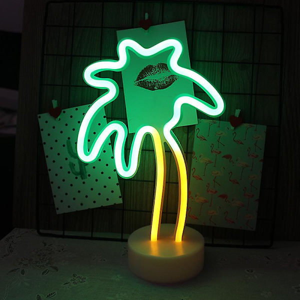 Lumoonosity Palm Tree Lights Neon Signs - Coconut Tree Neon Light För Sovrum, Skrivbord, Bordsdekoration - Batteri/usb-driven Led Palm Tree Light - Pal