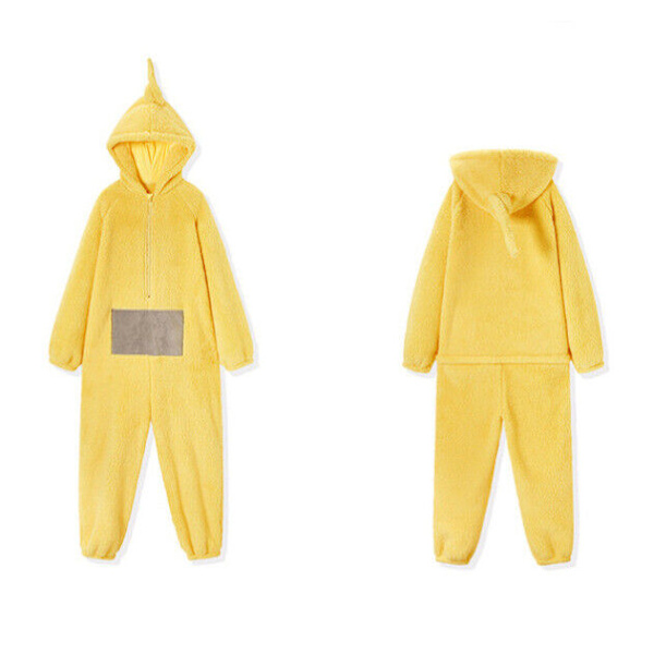 Unisex Teletubbies Kostymer Disi Onesies Lala Cosplay Pyjamas Vuxna Pyjamas Djur Sovkläder Jumpsuit gul S