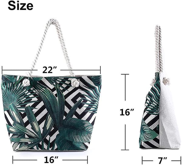Kvinnors strandväska pool - Extra stor stor Weekender Canvas bomull rep Drybag