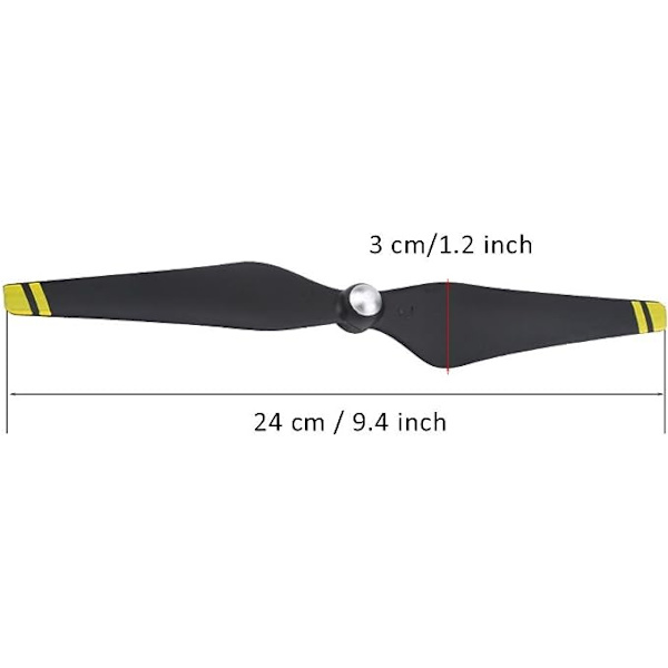 4 stk. propellerblade, kulfiberforstærkede propellerblade kompatible med DJI Phantom 3 drone quadcopter tilbehør (gul kant)