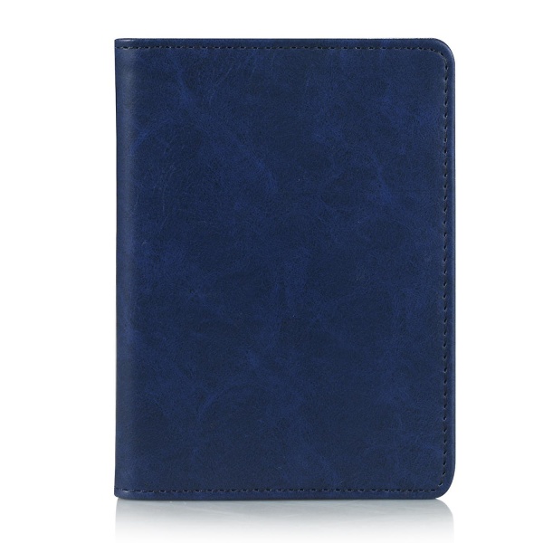 Multifunktionell PU-läder Bi-fold plånboksfodral Passfodral Blue
