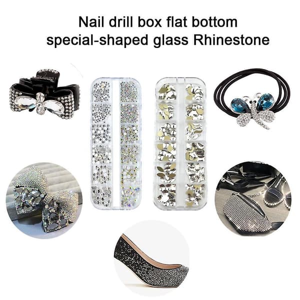 Krystall Rhinestones Flat Back 3D-steiner for Negledekorasjonshåndverk style 2