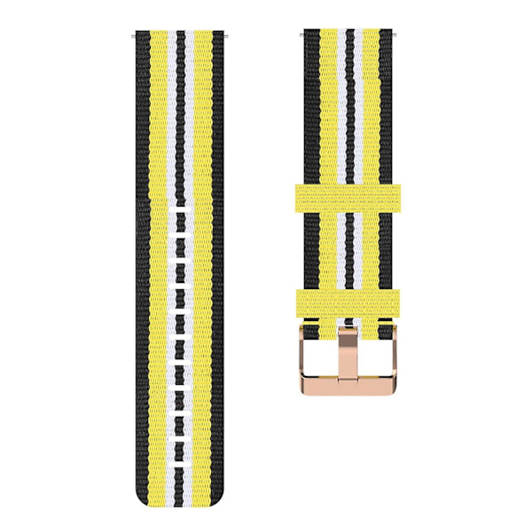 19mm urheilullinen kudottu kangasranneke Xiaomi Haylou Solar LS01/ID205/Willful SW021 nylon älykellon rannekkeeseen Black Yellow