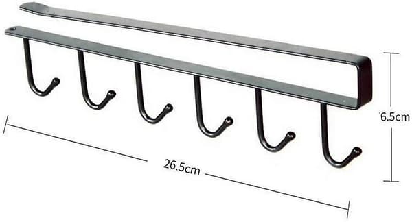 2-pack krokar, multifunktionell 6-kroks hylla/köksredskap för upphängning