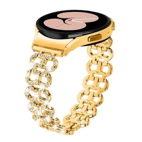 Metallrem med strass för Galaxy Watch4 40/44mm / Watch4 Classic 42/46mm / Watch 5 40/44mm Gold