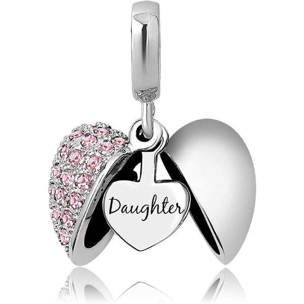 Dotter halsband från mamma och pappa liten mini kärlek öppet hjärta hänge charm 18 tums halsband för kvinnor tjejer