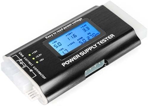 PC strømforsyningstester - LCD-skærm - ATX ITX BTX SATA PCIe | 20/24 ben, understøttelse af 4/6/8 ben, Molex, IDE, HDD-test, spændingsdiagnostik