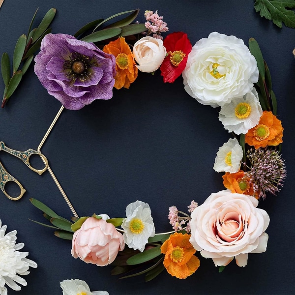 10 stk. 20 cm Sekskantet Metall Blomsterkrans Borddekorasjon, Metallkransring med 10 stk. Plasskortholdere, Borddekorasjoner Midtstykke For P