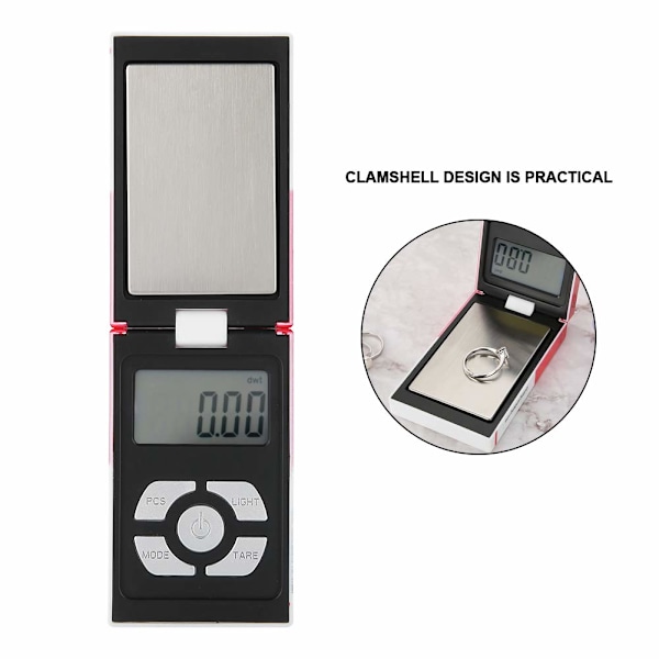 Lomme Smykkeskala Mini Elektronisk Digital Gram Vægt Balance 200g/0,01g Præcis Røg Case Vægt Diamant Guld