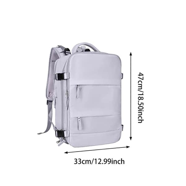 Rejse Rygsæk Voksne Håndbagage Rygsæk til Fly Backpacking Weekendtaske Sort Light Grey