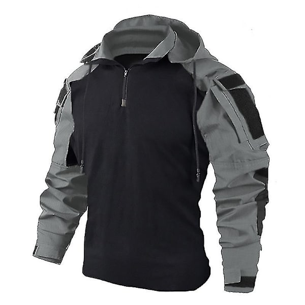 Herr Taktisk Skjorta Us Kamouflage Militär Strid T-shirt Airsoft Paintball Camping Jakt Kläder Grey S