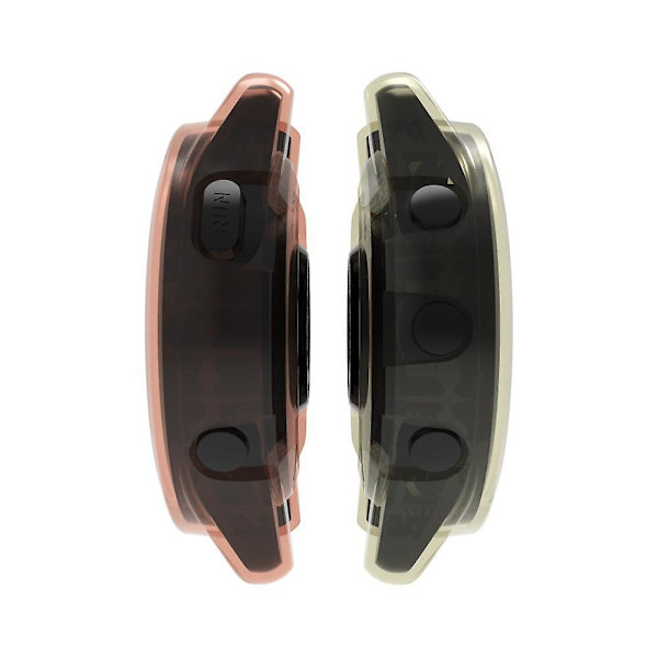 För Garmin Forerunner 265S TPU-klockfodral ihålig anti-scratch klockram Transparent Orange