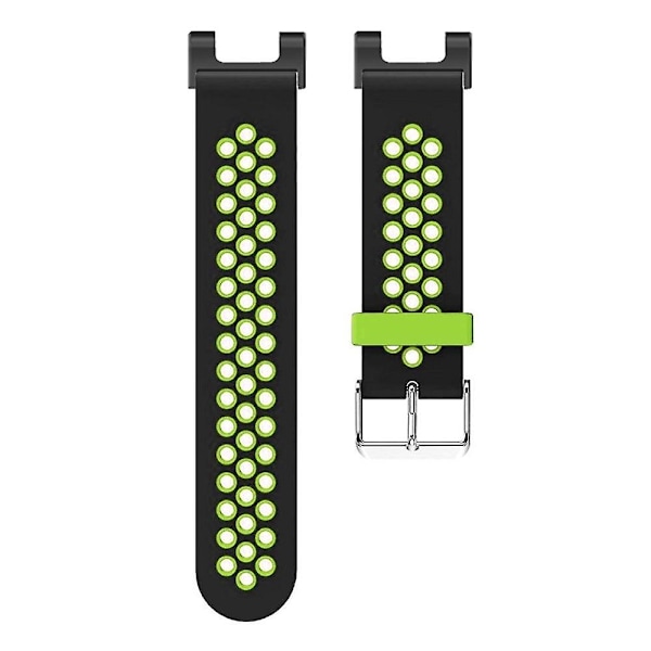 Kaksivärinen 22 mm:n ranneke Huami Amazfit T-Rex/T-Rex Pro/Ares -kelloon, monireikäinen silikoniranneke Black Green
