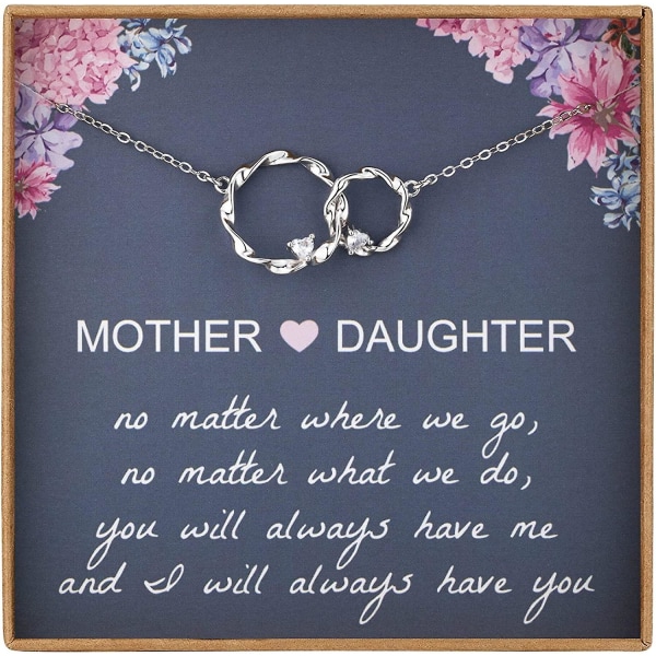 Mamma presenter, cirklar i sterling silver halsband för kvinnor, mamma halsband, dotter födelsedagspresent från mamma, mors dag smycken till henne